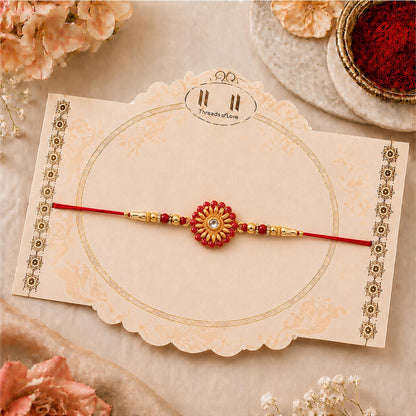 Round Rakhi for Brother with Chocolate 32gm - Rakshabandhan Gift Set, Pack of 5