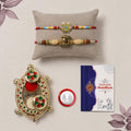 Raksha Bandhan Rakhi Combo – Floral Deity Thali Set