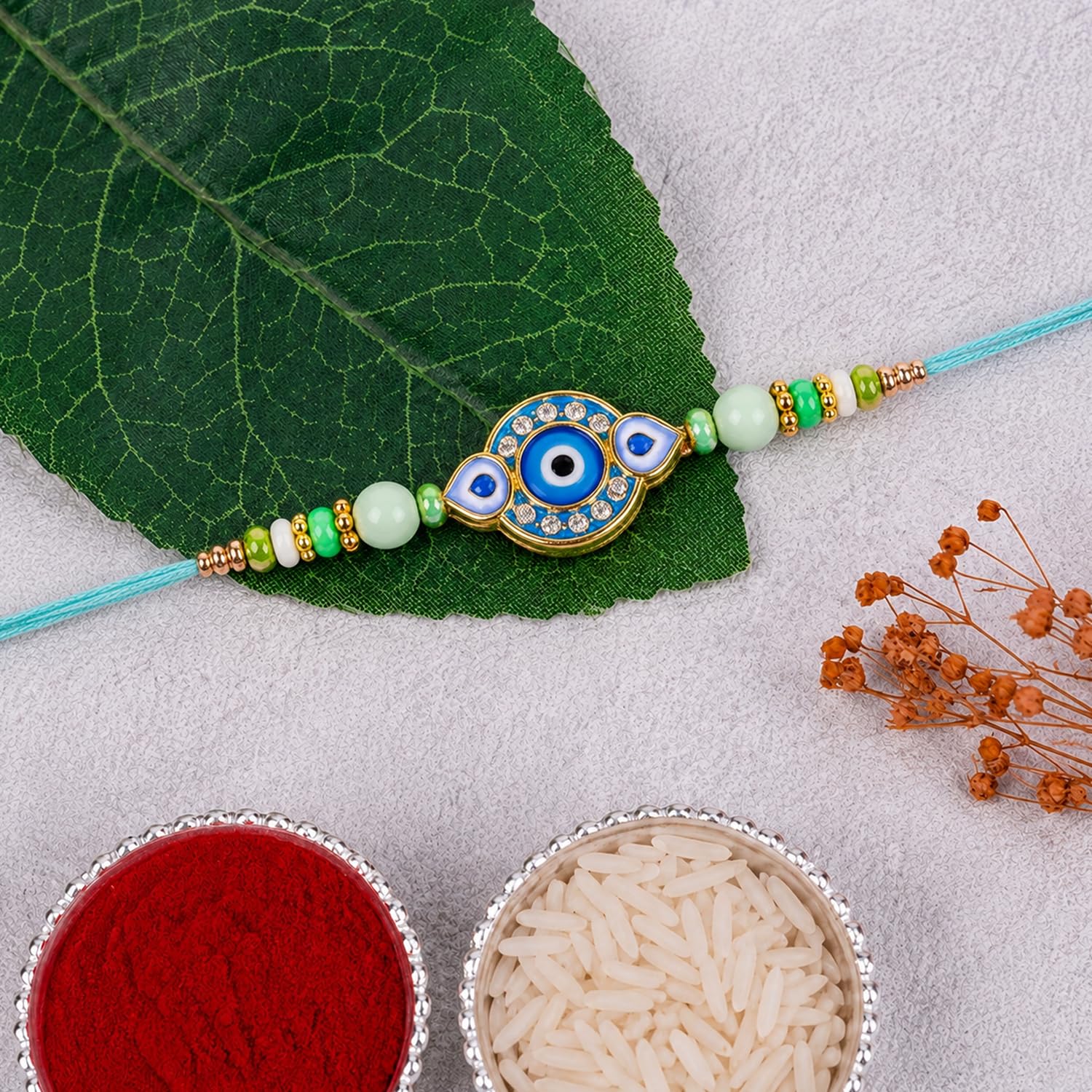 Evil Eye Multicolor Rakhi for Brother & Bhaiya with Silver Color | Pack of 5