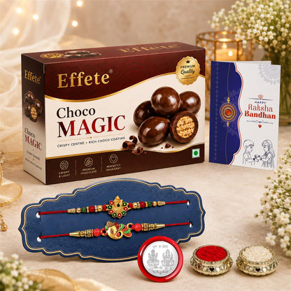 Ganesha Rakhi for Brother with Chocolate 96gm - Raksha Bandhan Gift, Pack of 6