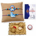 Cartoon Character Rakhi for Brother with Pooja Thali, Coin & Card, Pack of 6