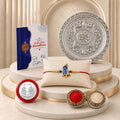 Rakhi Gift Hamper – Multicolor Bal Gopal Rakhi & Pooja Thali Set