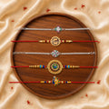Clove Rakhi for Brother with Butter Scotch 32gm, Roli Tikka & Card, Pack of 9
