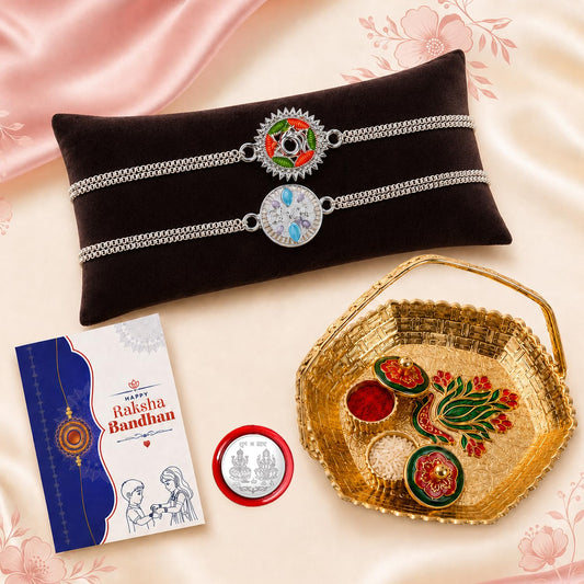 Silver Color, Bhai Multicolor Rakhi for Brother & Bhaiya | Pack of 6