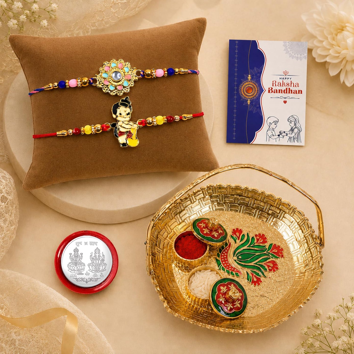 Flower, Bal Hanuman Multicolor Rakhi for Brother & Bhaiya | Pack of 6
