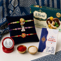 Ganesh Rakhi for Brother with Butter Scotch 32gm, Roli Tikka & Card, Pack of 7
