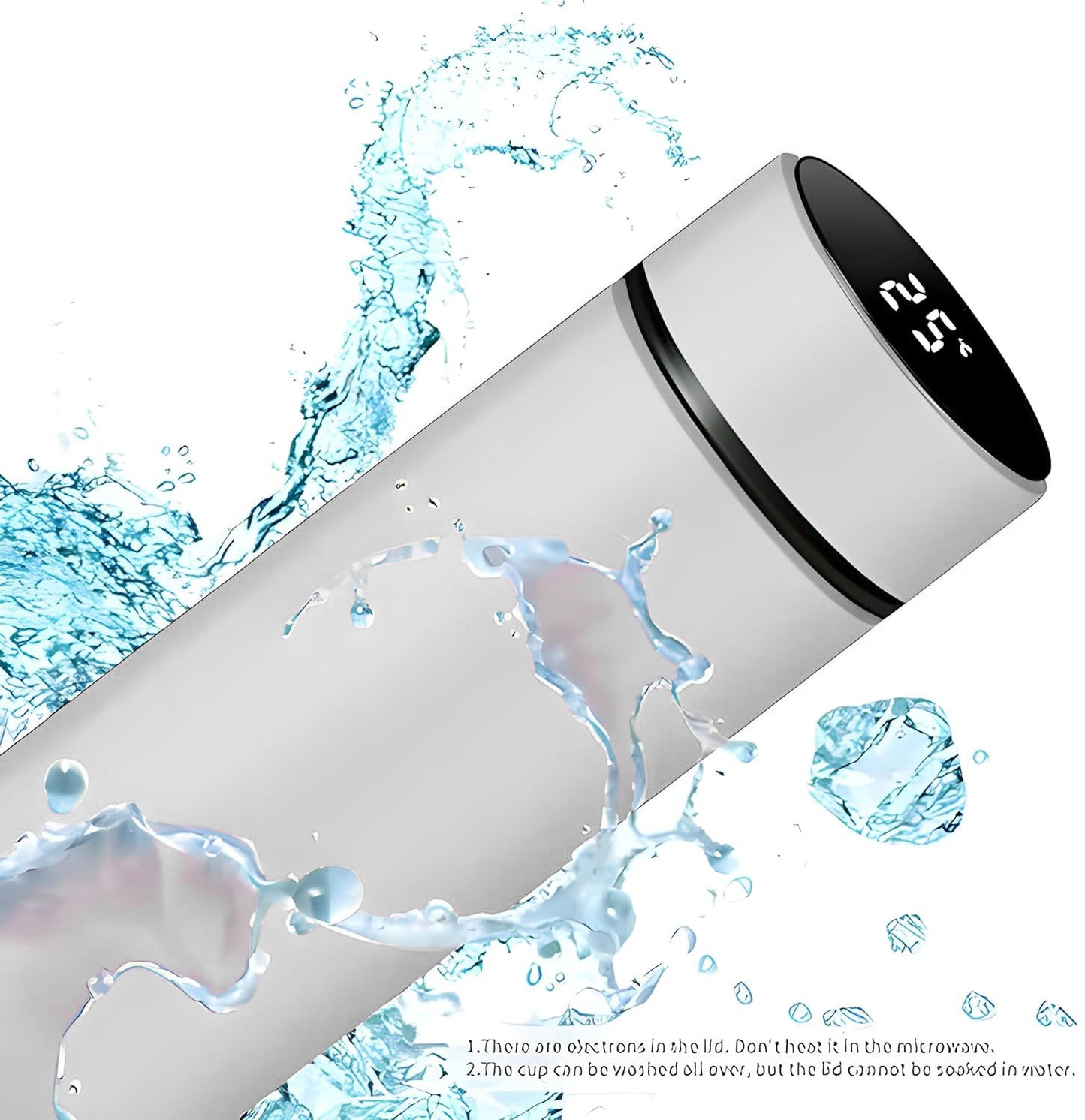 Personalized Stainless Steel Smart Water Bottle with Smart LCD Temperature Touch - 500ML