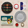 Rakhi for Brother with Chocolate & Pooja Thali - Raksha Bandhan Gift, Pack of 8