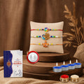 Raksha Bandhan Gift Combo Swami Maharaj Rakhi Set with Candles