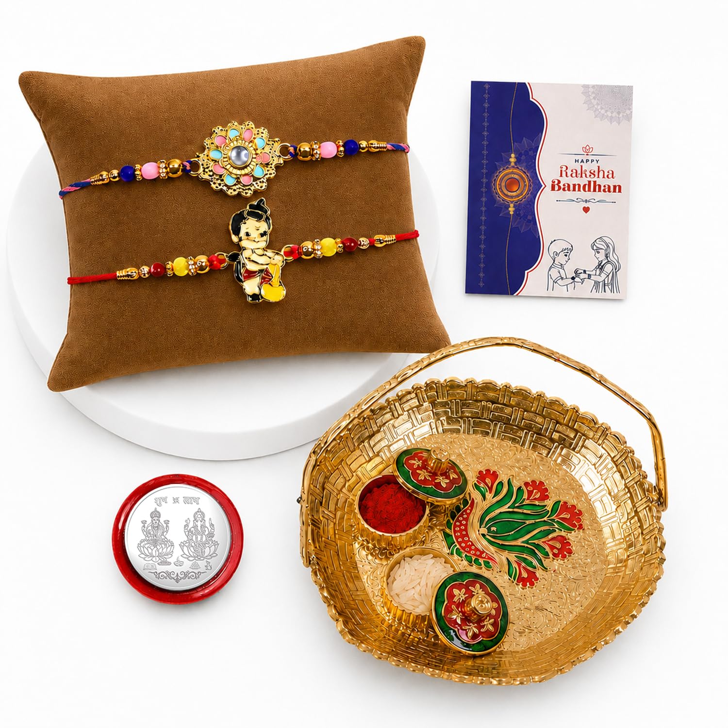 Flower, Bal Hanuman Multicolor Rakhi for Brother & Bhaiya | Pack of 6