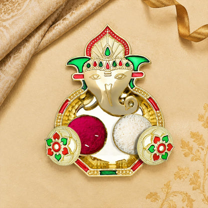 Krishna Multicolor Rakhi for Brother & Bhaiya with Shri Ganesh Pooja | Pack of 5