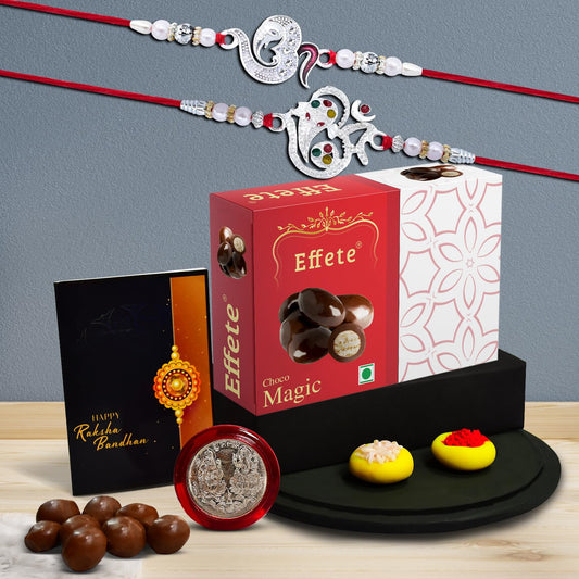 (K2_A8+A13_EM32) Rakhi Combo with Chocolate Magic 32gm, Rakhi & Chocolate for brother, Rakhi with chocolate, rakhi with gift, Rakhi Combo, Set of 2 Rakhi,  Chocolate