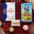 Peacock Rakhi for Brother with Strawberry Biscuit 60gm, Coin & Card, Pack of 5
