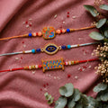 Rakhi for Brother with Ganesh Pooja Thali - Raksha Bandhan Gift Set, Pack of 7