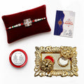 Rakhi for Rakhi Combo - Raksha Bandhan Gift with Rectangular Pooja Thali, Pack of 5