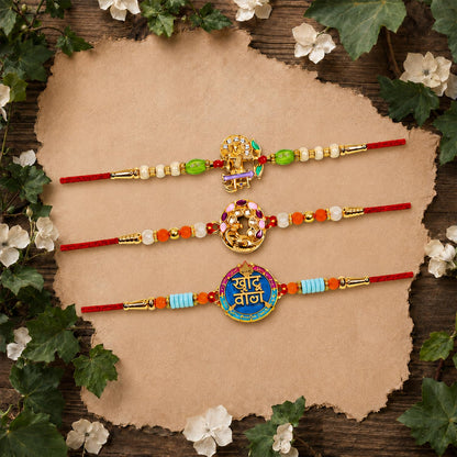 Ram Rakhi for Brother with Pooja Thali - Raksha Bandhan Gift Set, Pack of 7