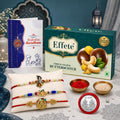 Deity Rakhi for Brother with Butter Scotch 32gm, Roli Tikka & Card, Pack of 7