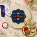 OM Rakhi for Brother with Kalash Pooja Thali - Raksha Bandhan Gift Set, Pack of 7