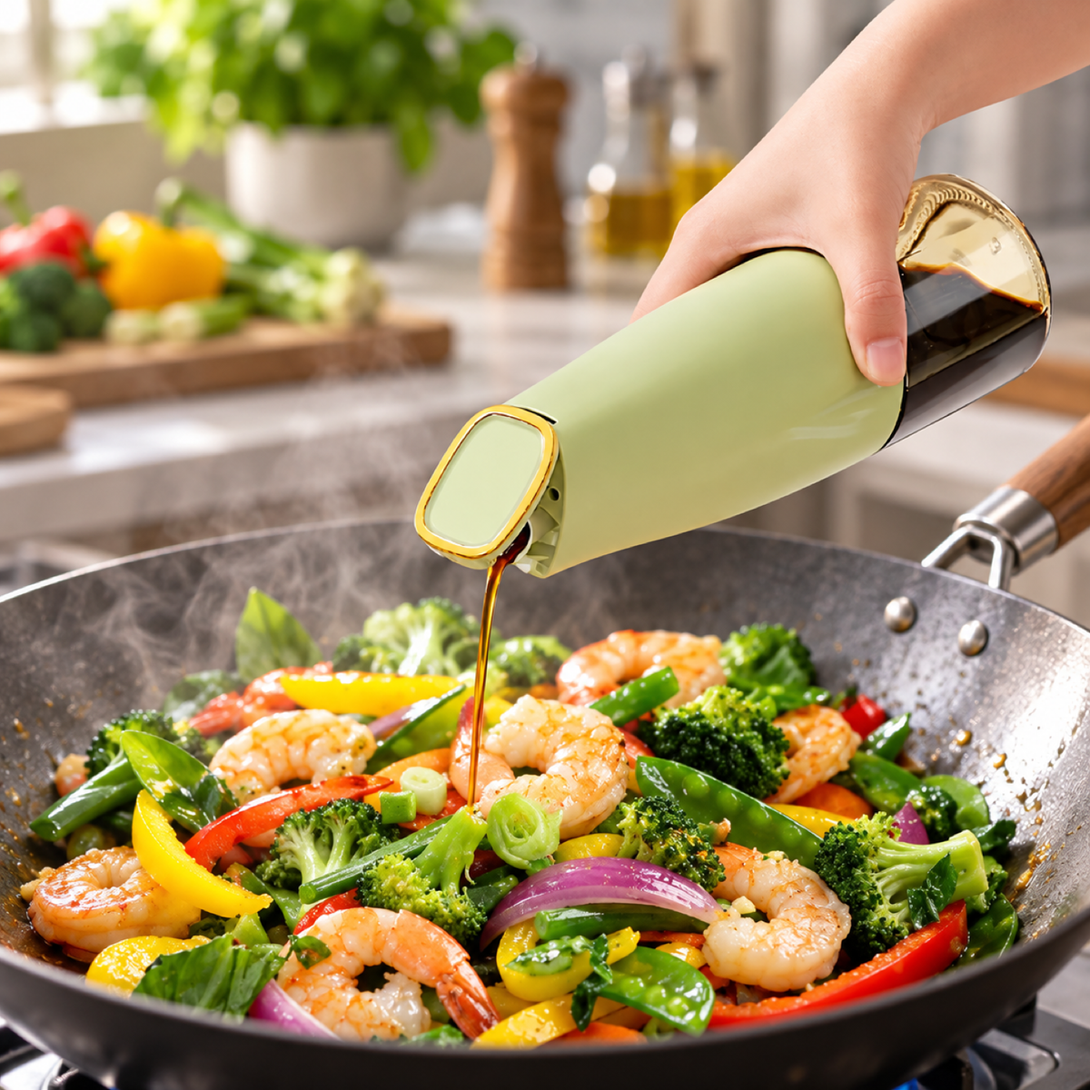 Oil Dispenser 500ml – Auto Open Lid, Non-Drip Bottle | Own Hydrate showcase