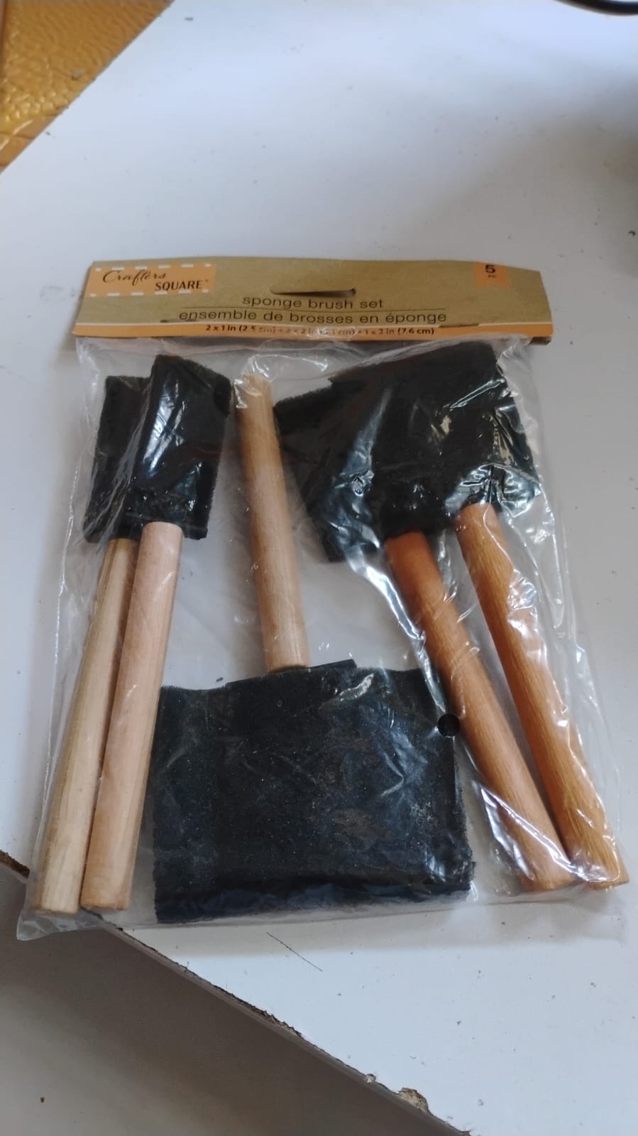 Multipurpose Sponge Brushes for Painting with Wooden Handles (5 Pcs Set)