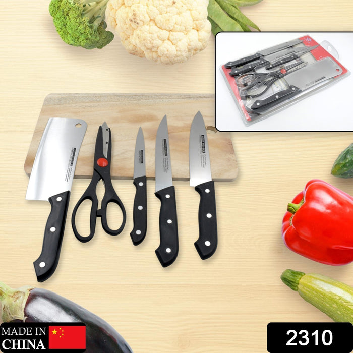 2310 Stainless Steel 6 Piece Kitchen Knife Knives Set For Home Restaurant