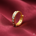 Gold Plated Crystal Nose Hoop – Elegant Hinged Nose Ring