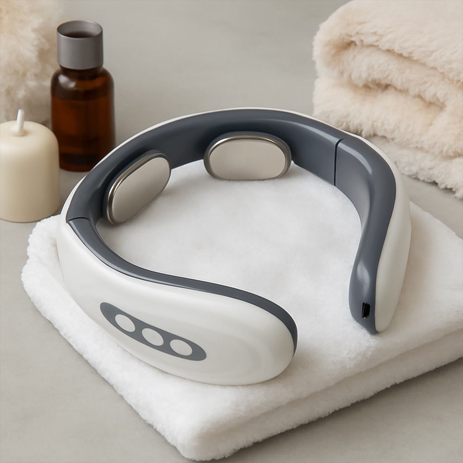2 Heads Smart Electric Neck and Back Pulse Massager (1 Pc / Mix Design)