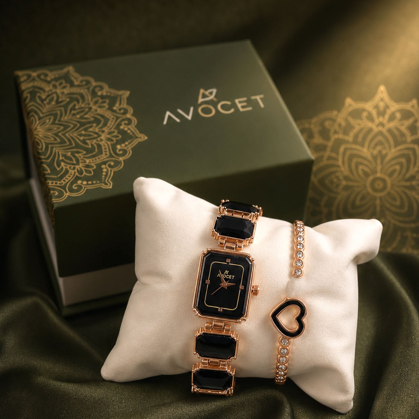 Black Dial Bracelet Strap Women's Analog Watch with Elegant Chronograph Style Design