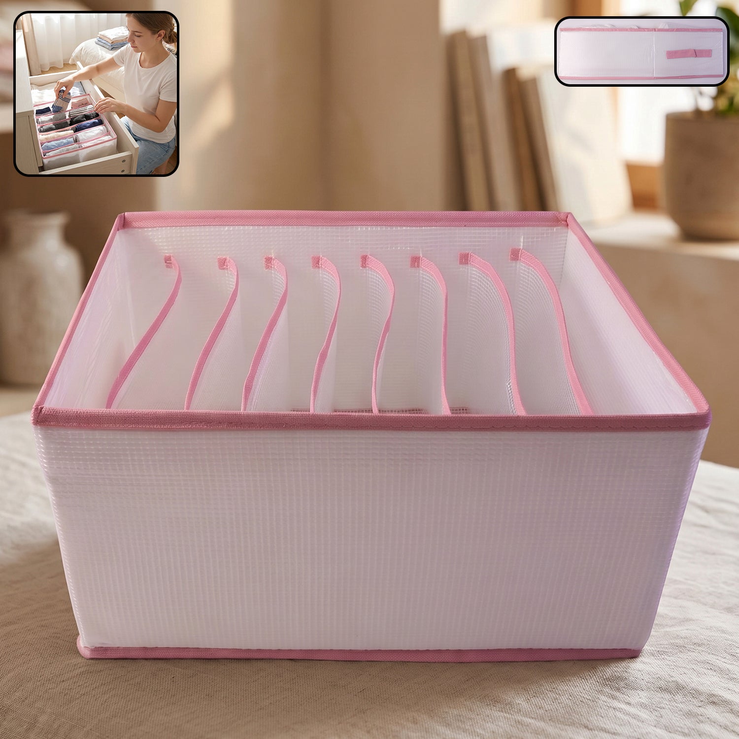 Wardrobe drawer organizer box