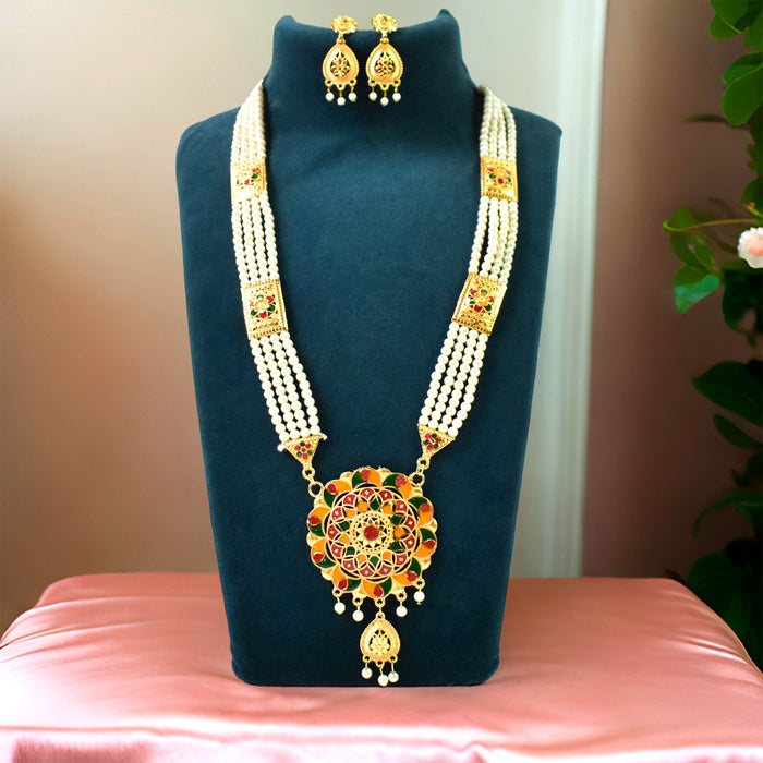 Classic Moti Necklace Set - Luxurious Pearl Elegance