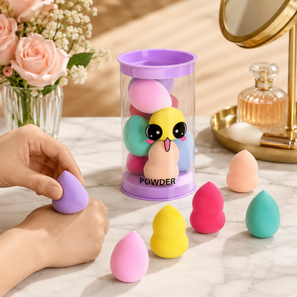 Makeup Powder Puff Set – Washable Soft Sponges in 8 Colors | BeautyBare