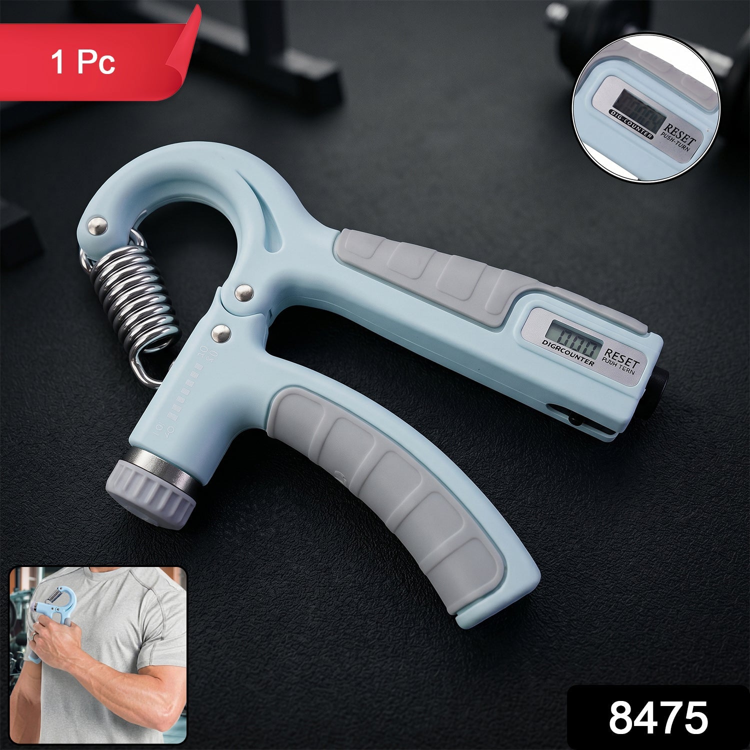 Gym Hand Exerciser Equipment Adjustable Hand Grip Strengthener for Forearm (1 Pc)
