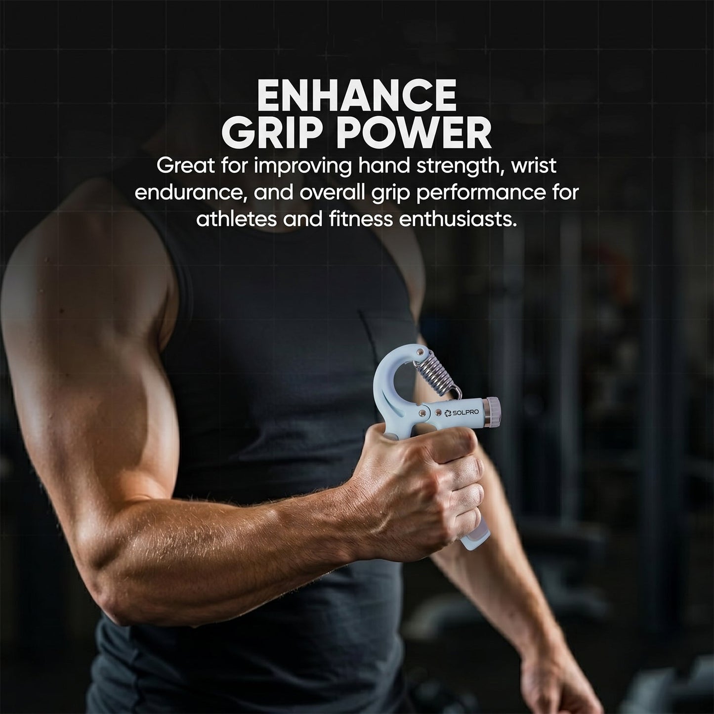 Gym Hand Exerciser Equipment Adjustable Hand Grip Strengthener for Forearm (1 Pc)