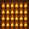LED Flameless Candles – Set of 24 with Transparent Covers for Safe Home Ambience