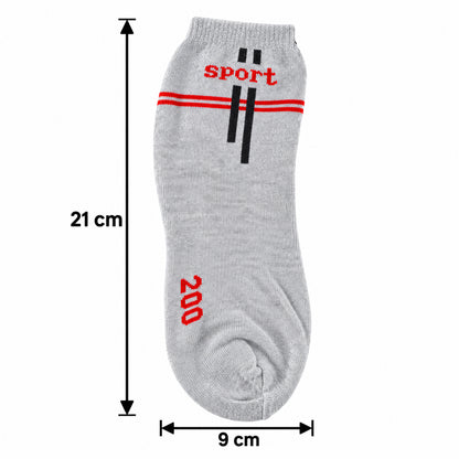 Soft Stretchable Ankle Socks with Mixed Designs for Casual Wear (12 Pair)