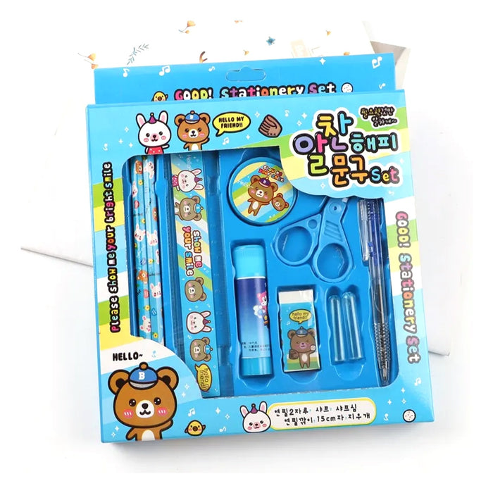 J 10 PCS Stationary Set With Pencil Ruler Rubber