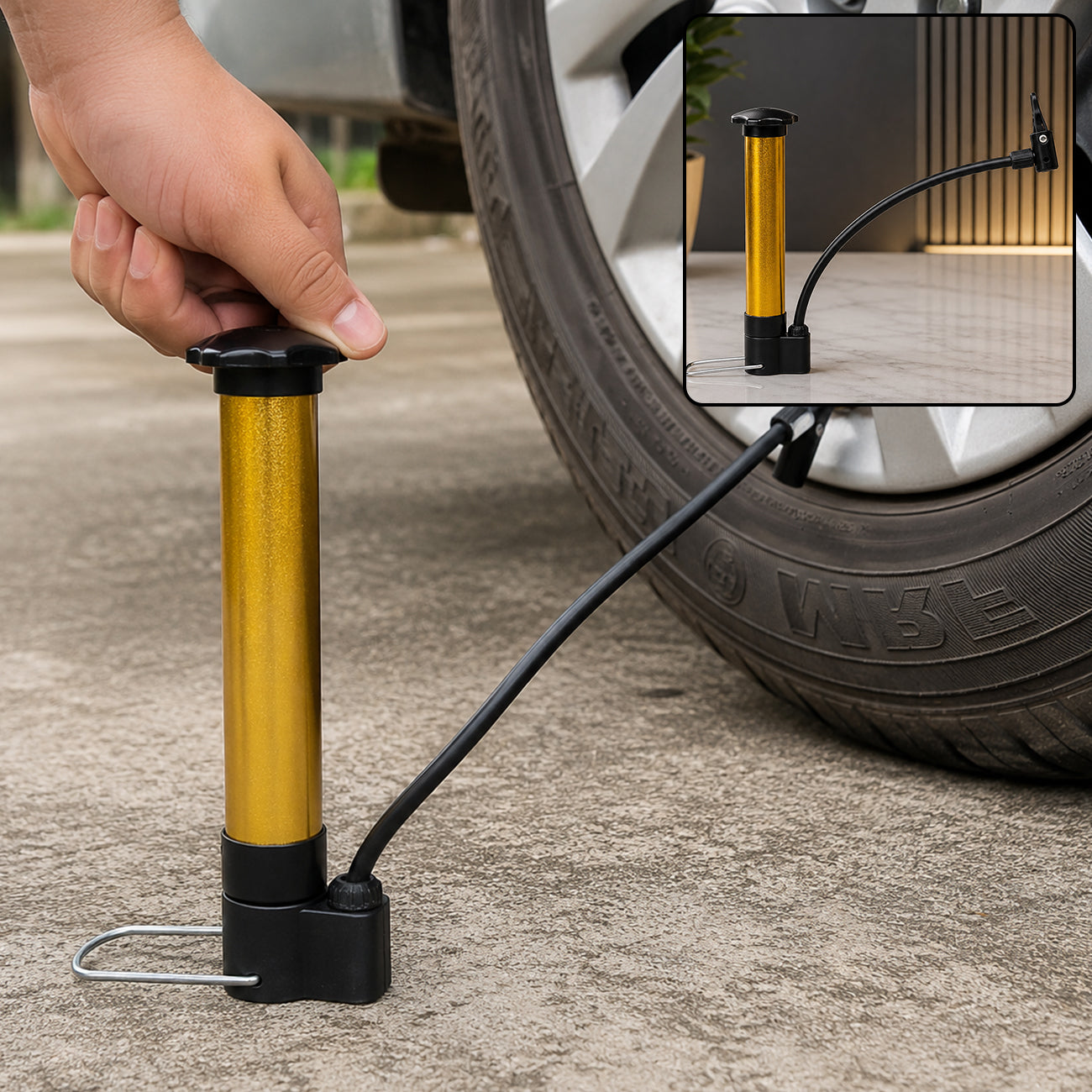 Hand Air Pump – Portable Metal Ball Inflator for Sports | FitFuzion