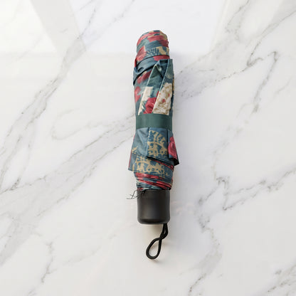 Lightweight foldable floral umbrella for rain and travel - image 3