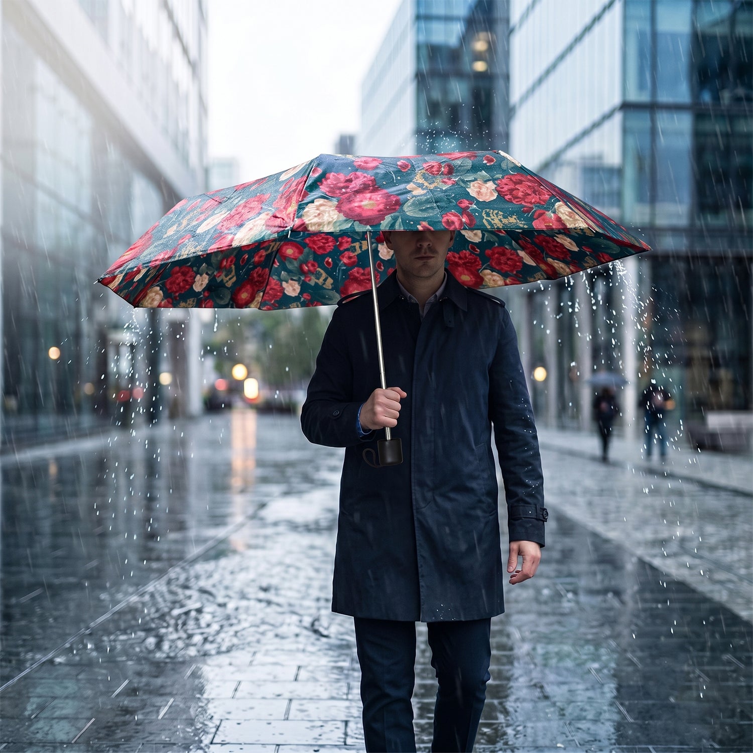 Lightweight foldable floral umbrella for rain and travel - image 8