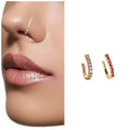 Non-Pierced Gold Nose Ring Pin Set – Elegant Clip-On Design