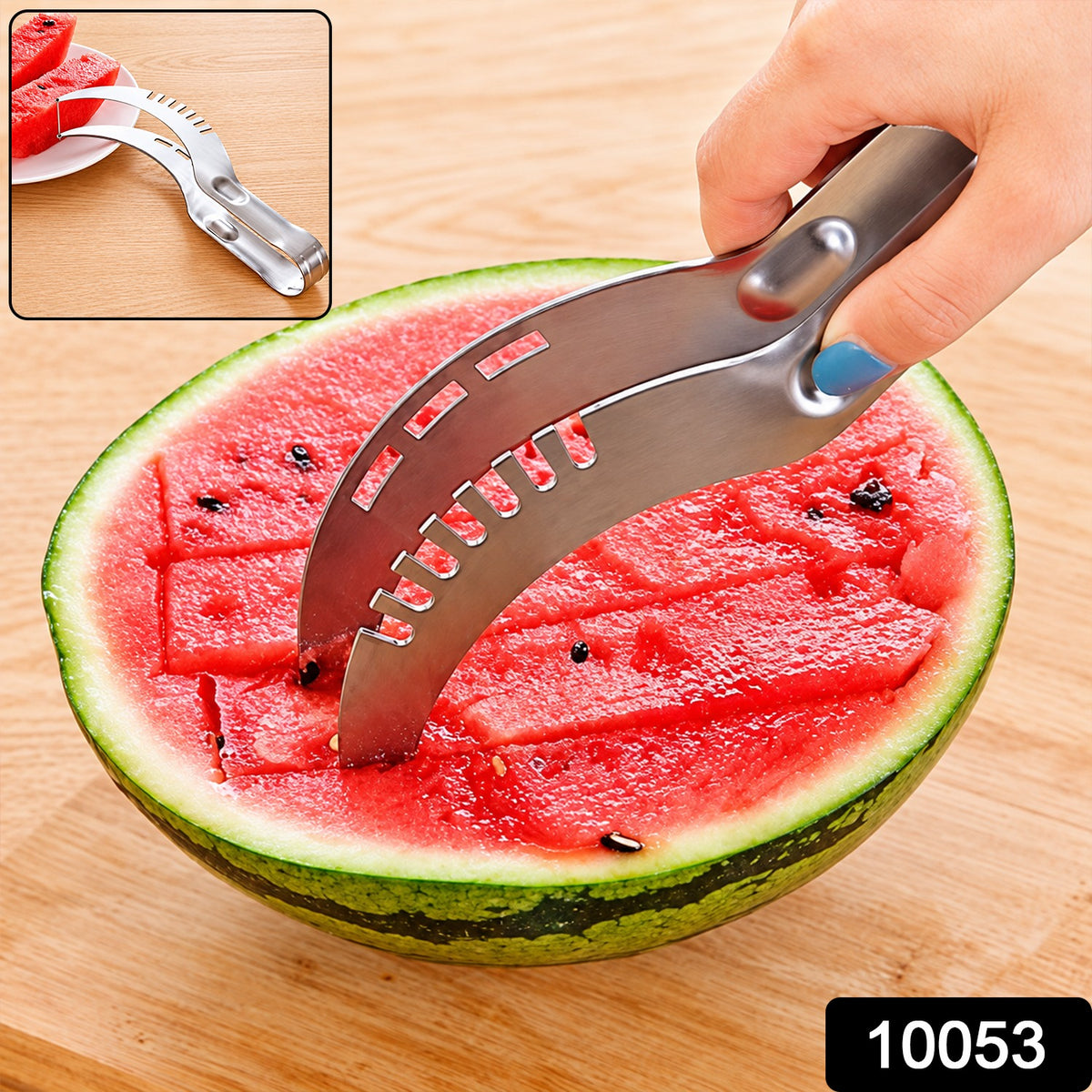 Watermelon Slicer and Server, Stainless Steel 3 in 1 Melon Cutter (1 Pc)