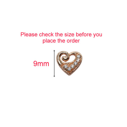 Rose Gold Plated Heart Stud Earrings with AD for women and girls