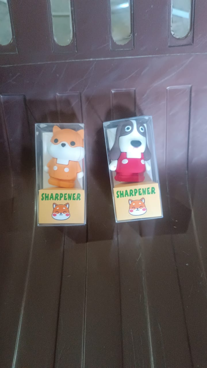 Cartoon 2 in 1 Cute Eraser with Pencil Sharpener (1 Pc / Mix Design)