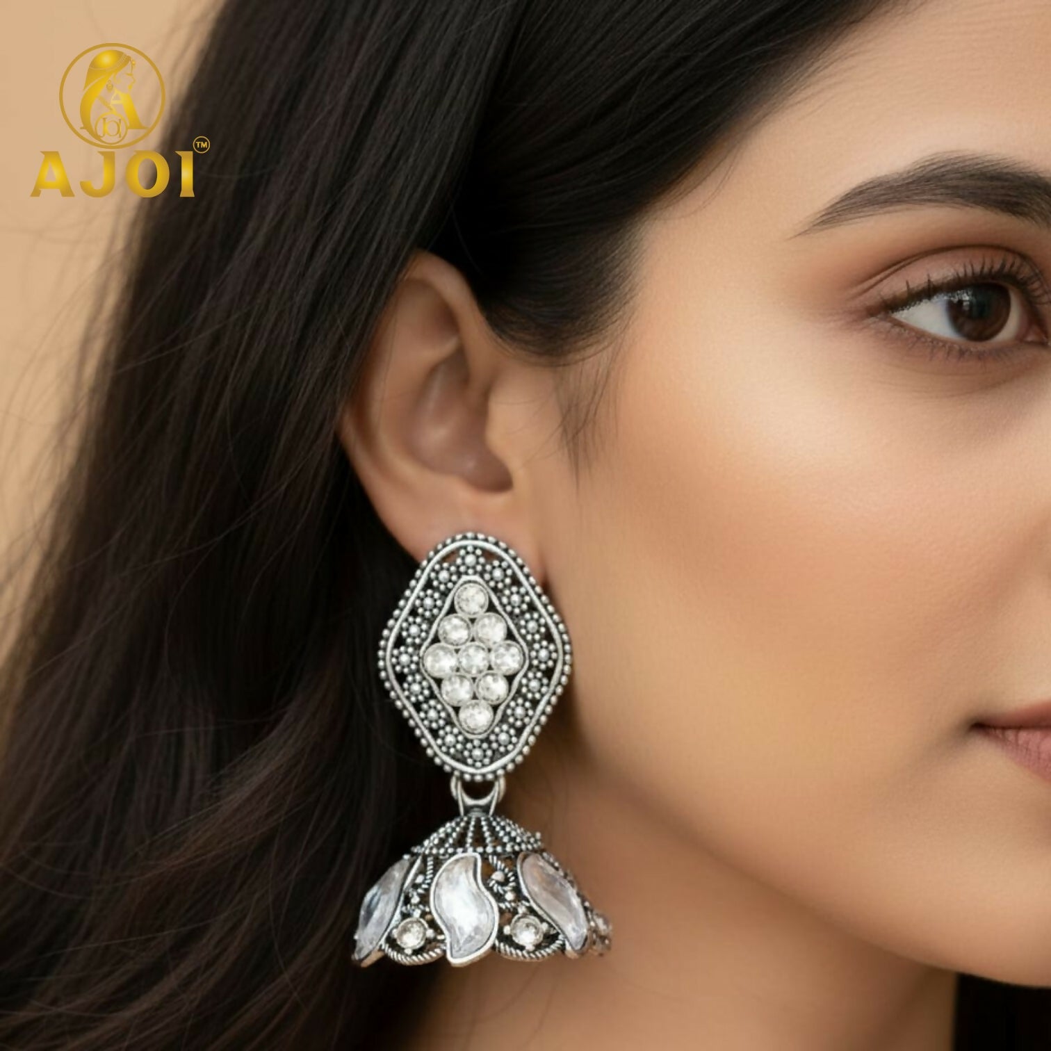 Layered fan-style gold earrings from Royal Fusion collection with intricate textures