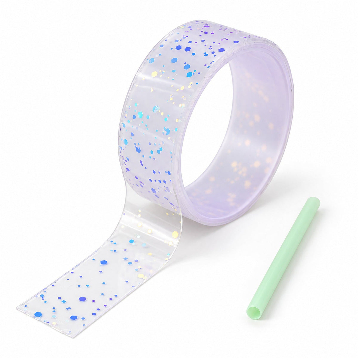 Glitter Nano Bubble Craft Tape with Straw for Creative DIY Activities (1 Pc)
