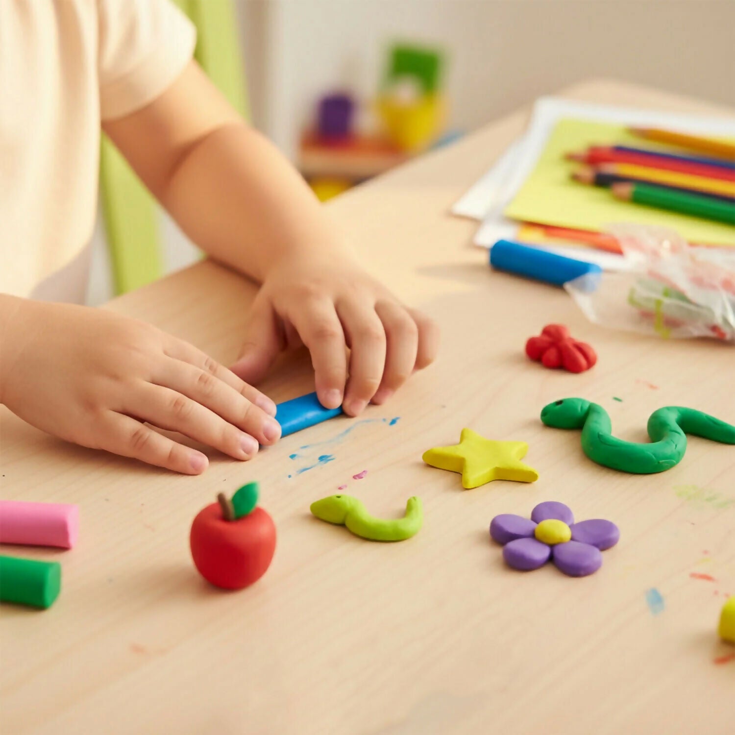 Nara 8 Color Modelling Clay Set with Cutter Creative Play Dough Kit for Kids (40 Gm)