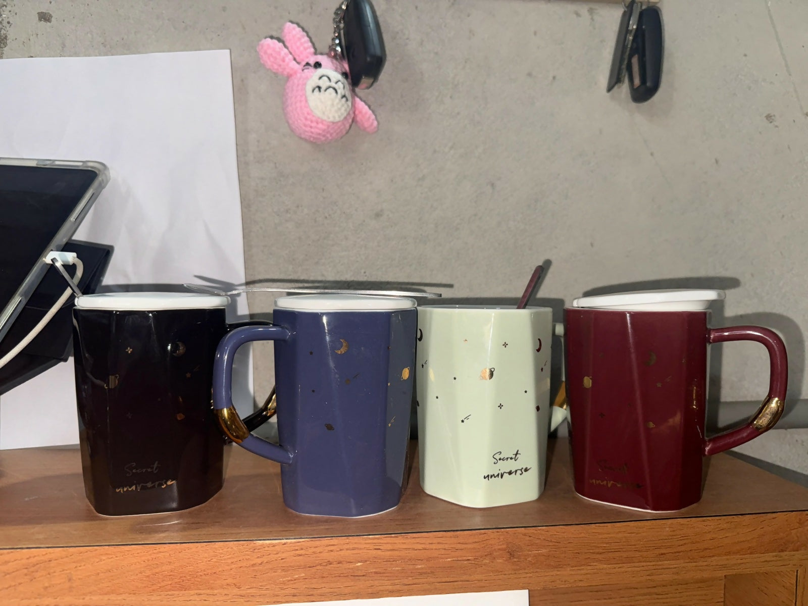 Premium Ceramic Secret Universe Mug with Gold Handle Accent | Designer Celestial Theme Coffee & Tea Cup for Home & Office | Heat-Resistant Stylish Drinkware for Hot Beverages | Ideal Birthday, Festive & Office Gift(Mix Design)