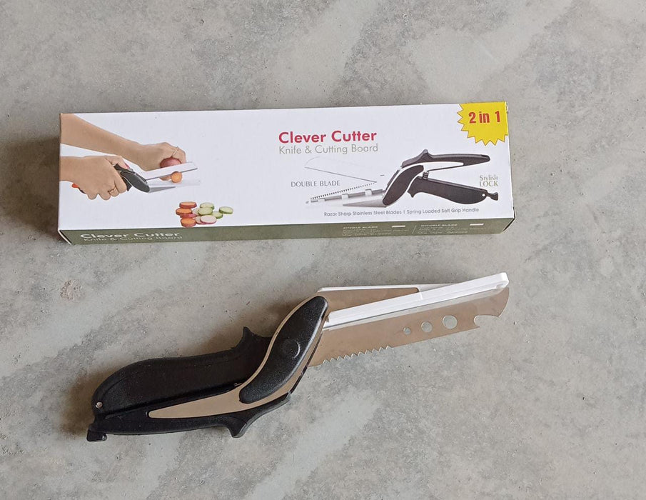 073 Stainless Steel 2 in 1 Clever Cutter, Black