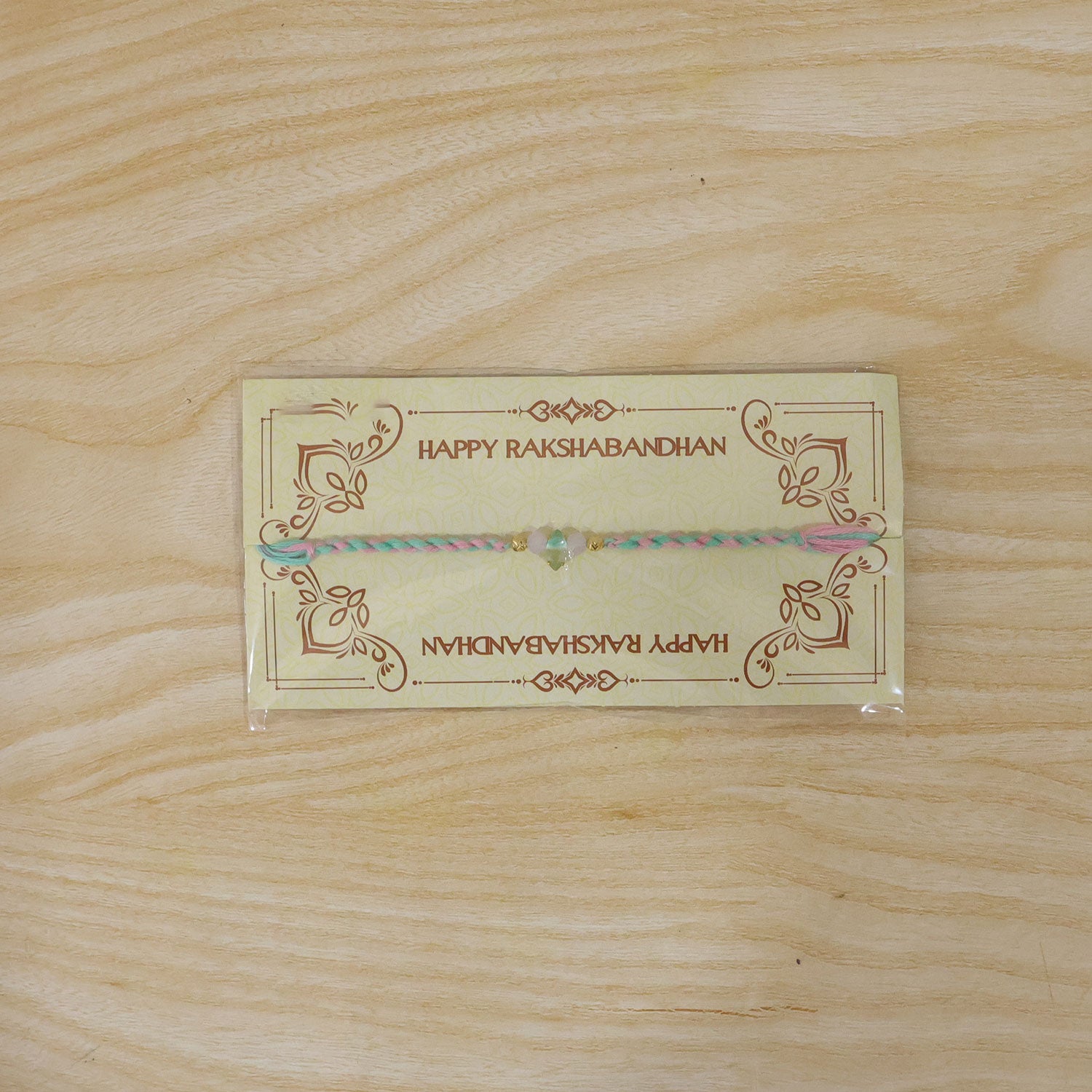 Beautiful Designer Rakhi with Studded Centre, Festive Beads and Raksha Bandhan Appeal