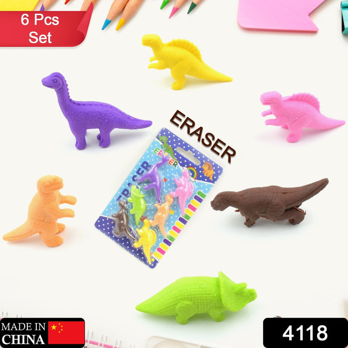Dinosaur Shaped Erasers Animal Erasers for Kids, Dinosaur Erasers Puzzle 3D Eraser, Mini Eraser Dinosaur Toys, Desk Pets for Students Classroom Prizes Class Rewards Party Favors (6 Pcs Set )